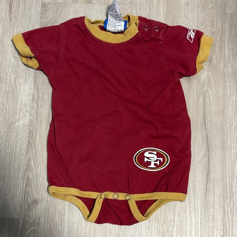 Red and Gold Baby Onesie with SF Logo